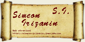 Simeon Irižanin vizit kartica